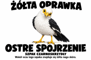 Szpak czarnoskrzydły — ŻÓŁTA OPRAWKA
