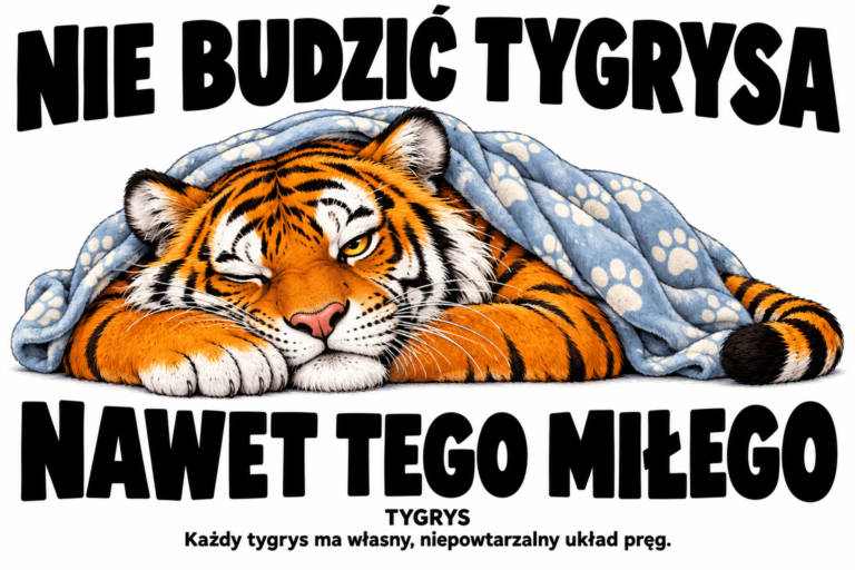 Tabliczka Tygrys · „NIE BUDZIĆ TYGRYSA” — 30 × 20 cm