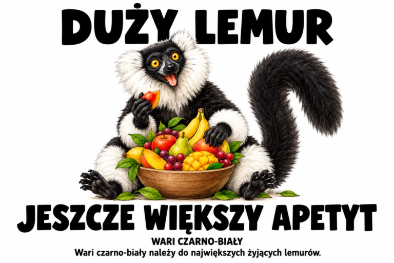 Wari czarno-biały — DUŻY LEMUR