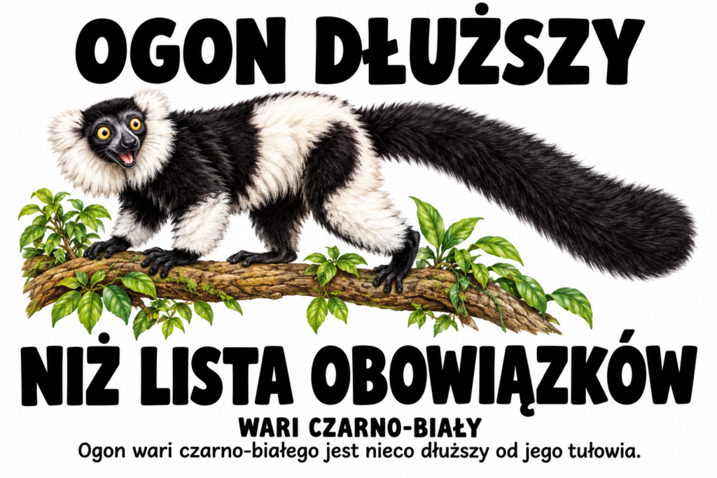 Wari czarno-biały — OGON DŁUŻSZY