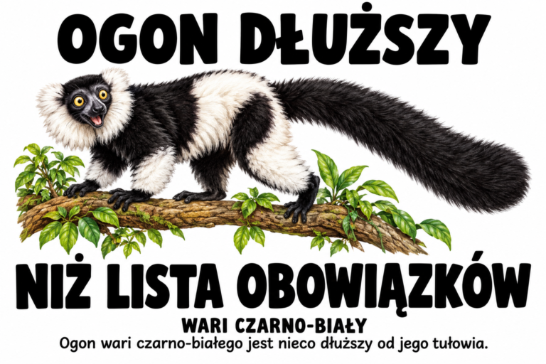 Wari czarno-biały — OGON DŁUŻSZY