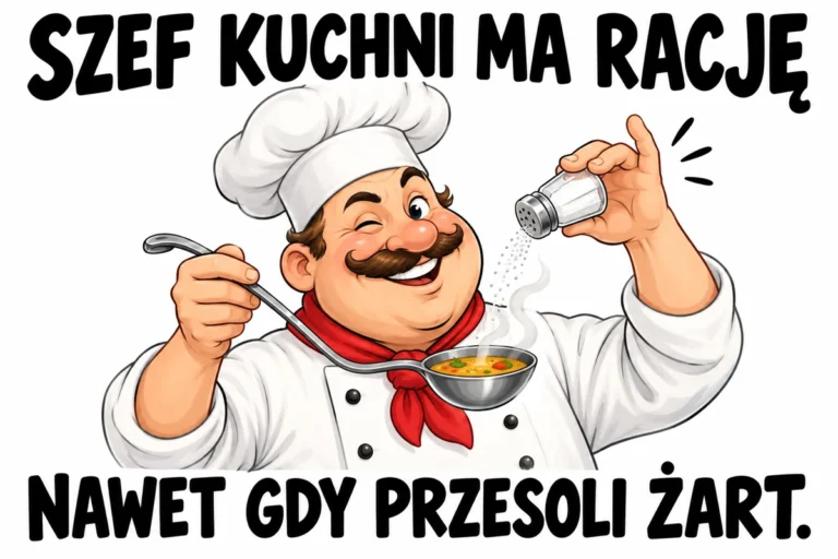 SZEF KUCHNI MA RACJĘ — NAWET GDY PRZESOLI ŻART. | tabliczka Bogler 30 × 20 cm