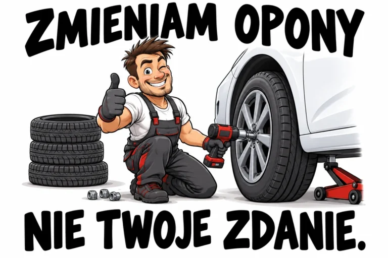 ZMIENIAM OPONY — NIE TWOJE ZDANIE. | tabliczka Bogler 30 × 20 cm