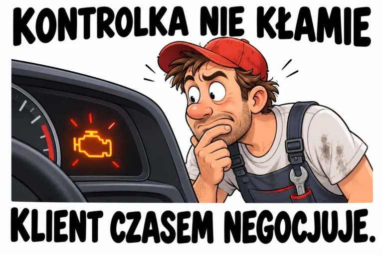 KONTROLKA NIE KŁAMIE — KLIENT CZASEM NEGOCJUJE. | tabliczka Bogler 30 × 20 cm