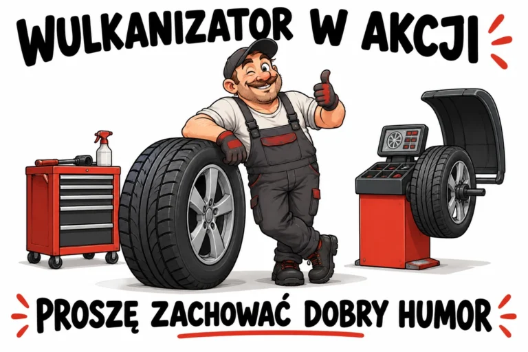 WULKANIZATOR W AKCJI — PROSZĘ ZACHOWAĆ DOBRY HUMOR | tabliczka Bogler 30 × 20 cm