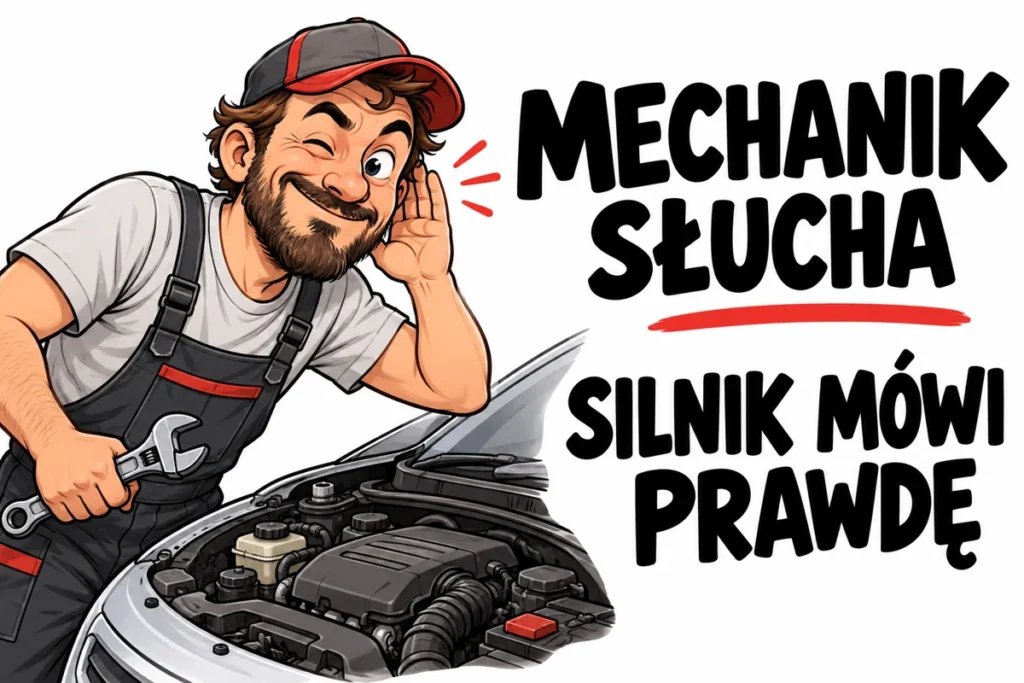 MECHANIK SŁUCHA — SILNIK MÓWI PRAWDĘ | tabliczka Bogler 30 × 20 cm