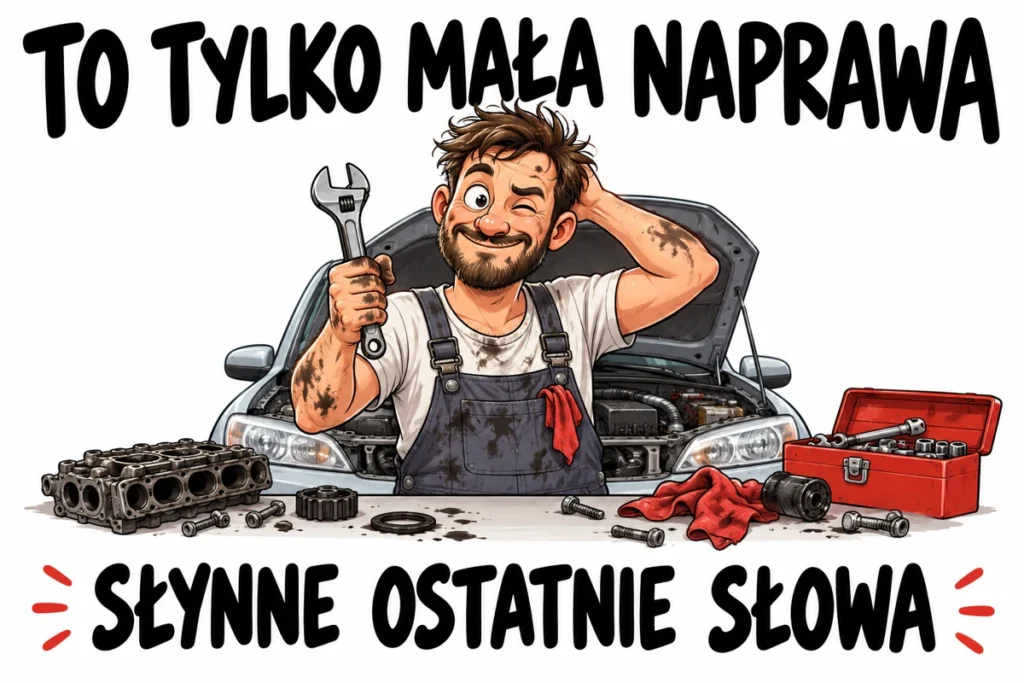 TO TYLKO MAŁA NAPRAWA — SŁYNNE OSTATNIE SŁOWA | tabliczka Bogler 30 × 20 cm