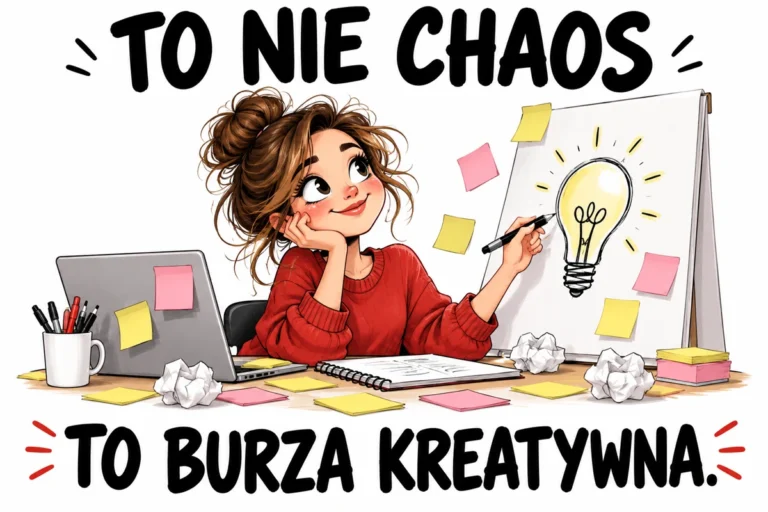 TO NIE CHAOS — TO BURZA KREATYWNA. | tabliczka Bogler 30 × 20 cm