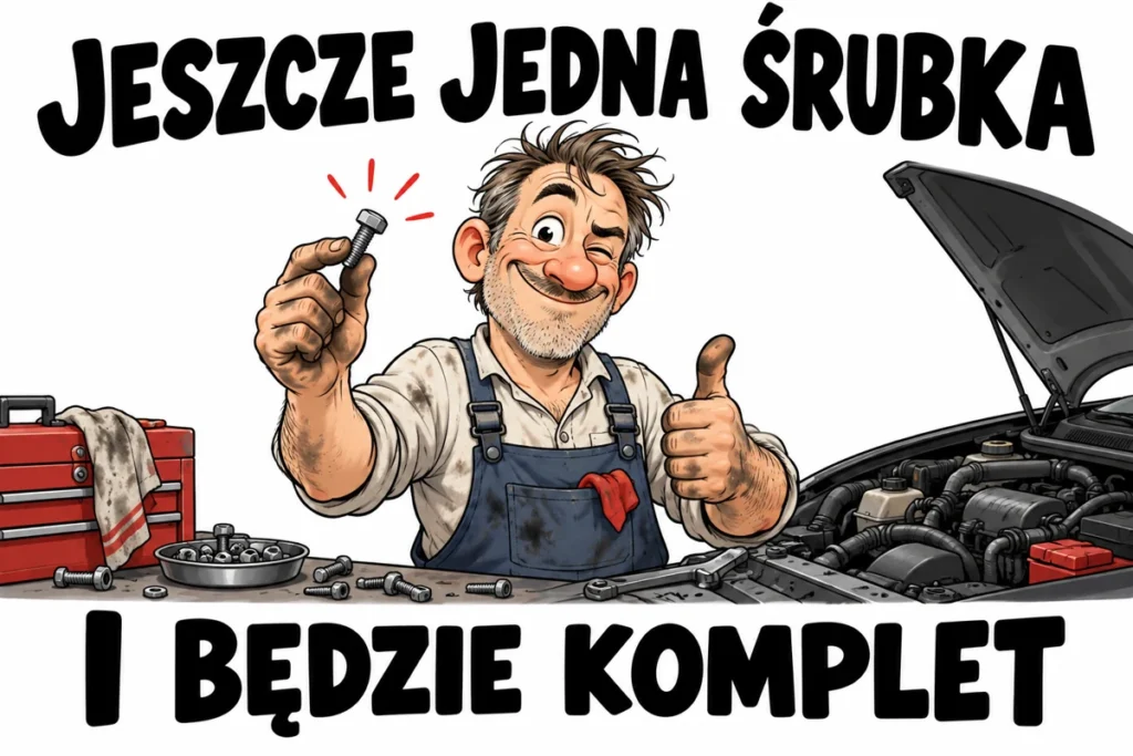 JESZCZE JEDNA ŚRUBKA — I BĘDZIE KOMPLET | tabliczka Bogler 30 × 20 cm
