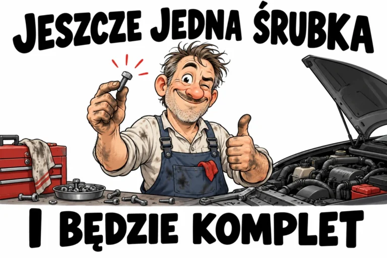 JESZCZE JEDNA ŚRUBKA — I BĘDZIE KOMPLET | tabliczka Bogler 30 × 20 cm