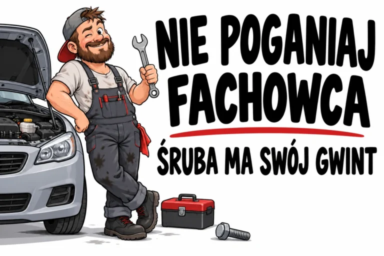 NIE POGANIAJ FACHOWCA — ŚRUBA MA SWÓJ GWINT | tabliczka Bogler 30 × 20 cm