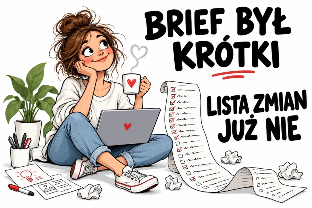 BRIEF BYŁ KRÓTKI — LISTA ZMIAN JUŻ NIE | tabliczka Bogler 30 × 20 cm