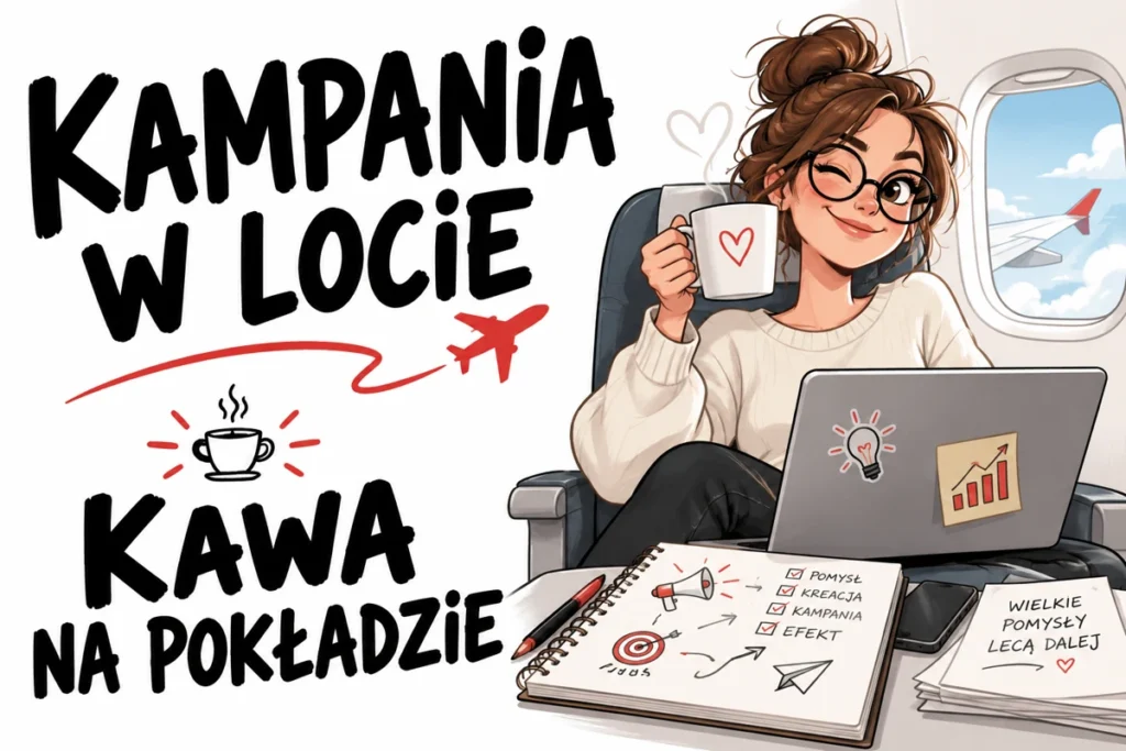 KAMPANIA W LOCIE — KAWA NA POKŁADZIE | tabliczka Bogler 30 × 20 cm