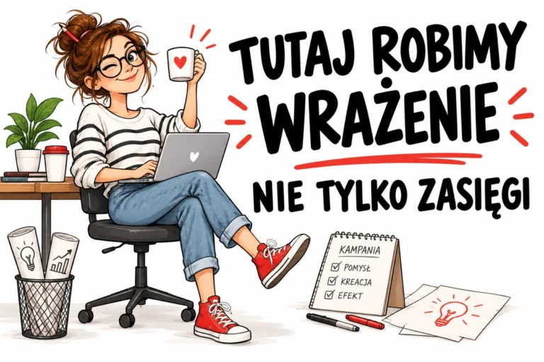 TUTAJ ROBIMY WRAŻENIE — NIE TYLKO ZASIĘGI | tabliczka Bogler 30 × 20 cm
