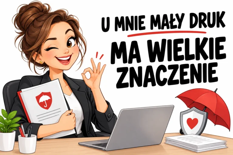 U MNIE MAŁY DRUK — MA WIELKIE ZNACZENIE | tabliczka Bogler 30 × 20 cm