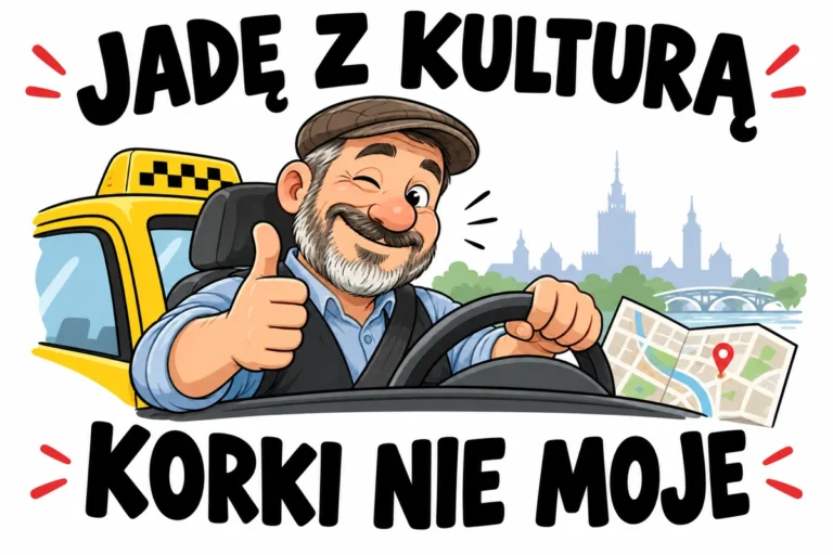 JADĘ Z KULTURĄ — KORKI NIE MOJE | tabliczka Bogler 30 × 20 cm