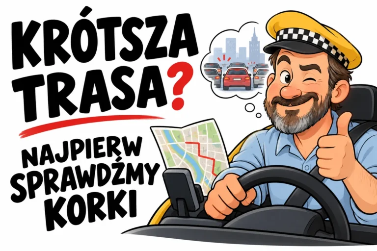 KRÓTSZA TRASA? — NAJPIERW SPRAWDŹMY KORKI | tabliczka Bogler 30 × 20 cm