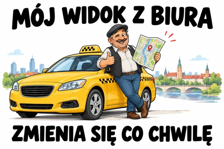 MÓJ WIDOK Z BIURA — ZMIENIA SIĘ CO CHWILĘ | tabliczka Bogler 30 × 20 cm