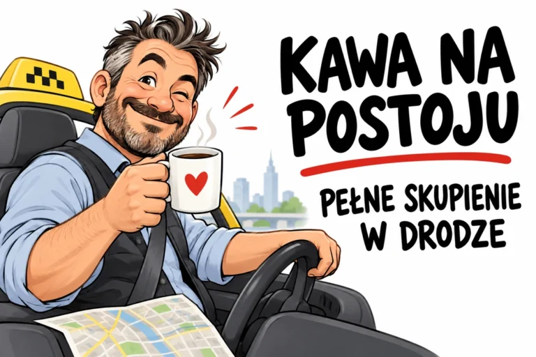 KAWA NA POSTOJU — PEŁNE SKUPIENIE W DRODZE | tabliczka Bogler 30 × 20 cm