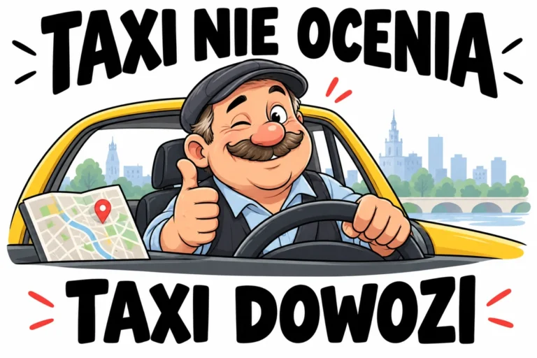 TAXI NIE OCENIA — TAXI DOWOZI | tabliczka Bogler 30 × 20 cm