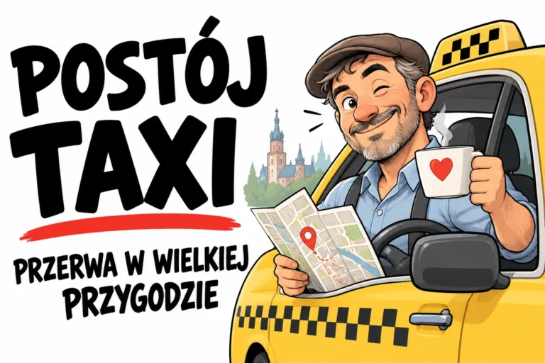 POSTÓJ TAXI — PRZERWA W WIELKIEJ PRZYGODZIE | tabliczka Bogler 30 × 20 cm