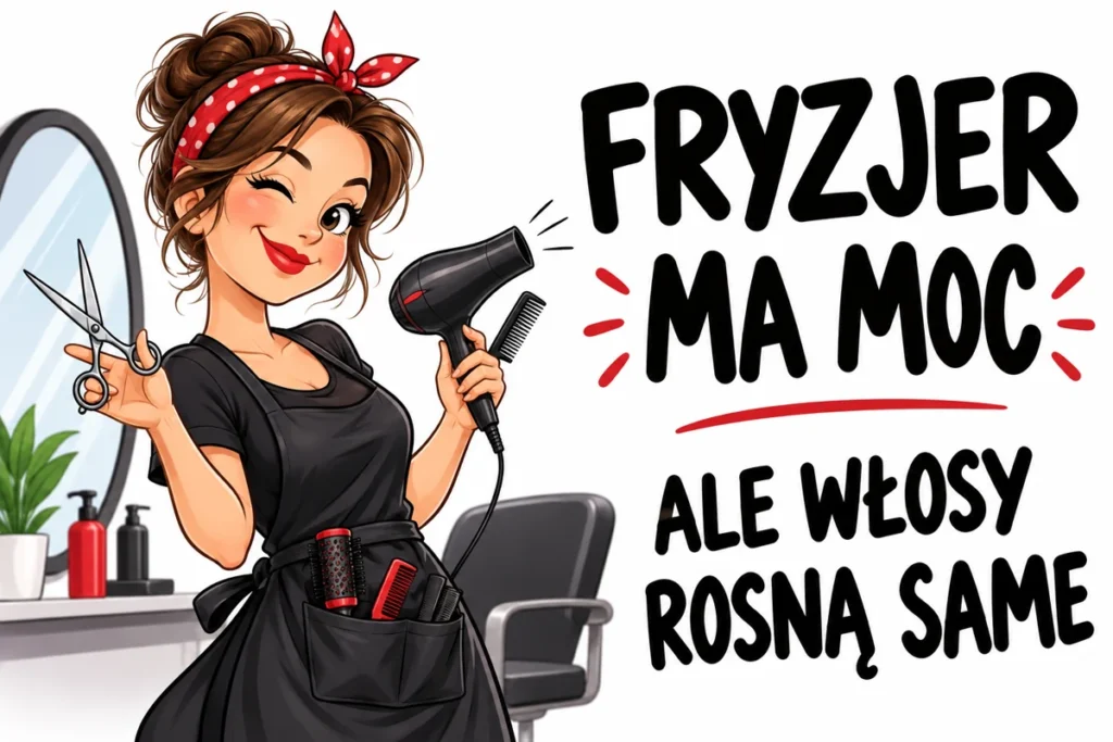 FRYZJER MA MOC — ALE WŁOSY ROSNĄ SAME | tabliczka Bogler 30 × 20 cm