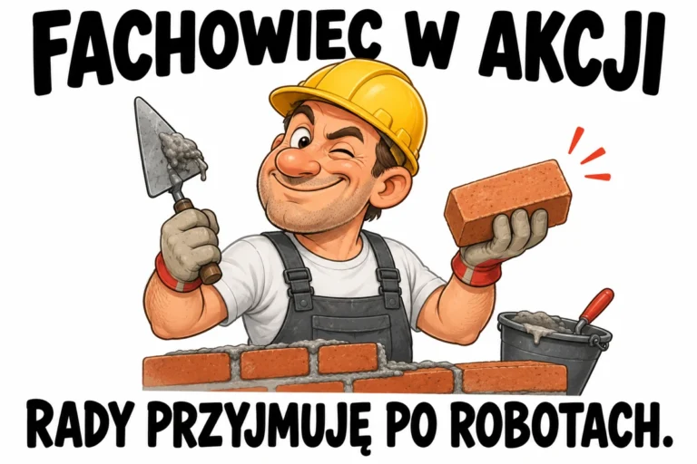 FACHOWIEC W AKCJI — RADY PRZYJMUJĘ PO ROBOTACH. | tabliczka Bogler 30 × 20 cm