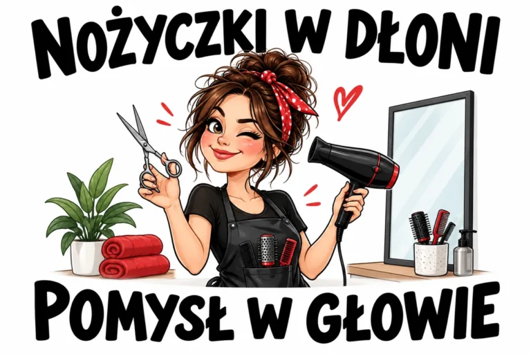 NOŻYCZKI W DŁONI — POMYSŁ W GŁOWIE | tabliczka Bogler 30 × 20 cm