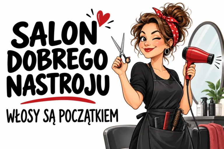 SALON DOBREGO NASTROJU — WŁOSY SĄ POCZĄTKIEM | tabliczka Bogler 30 × 20 cm