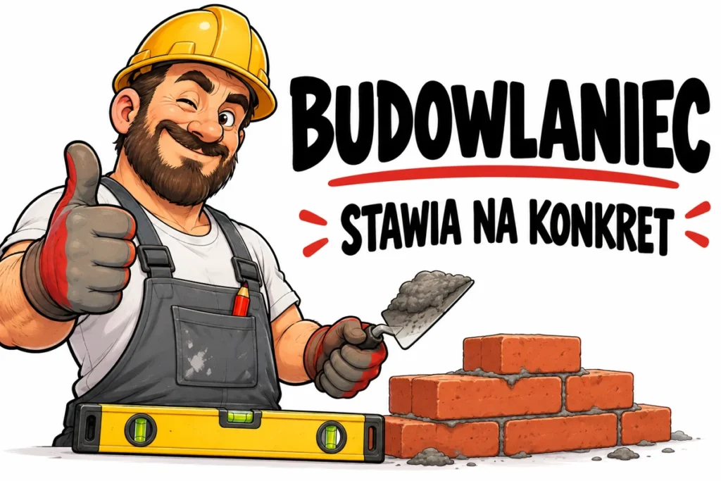 BUDOWLANIEC — STAWIA NA KONKRET | tabliczka Bogler 30 × 20 cm