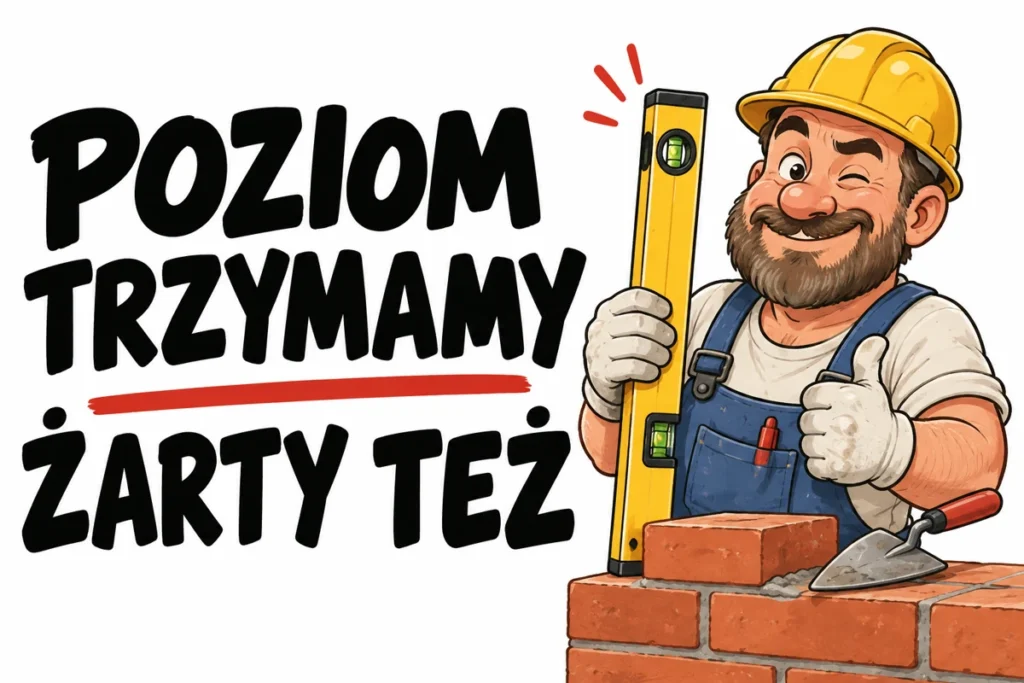 POZIOM TRZYMAMY — ŻARTY TEŻ | tabliczka Bogler 30 × 20 cm