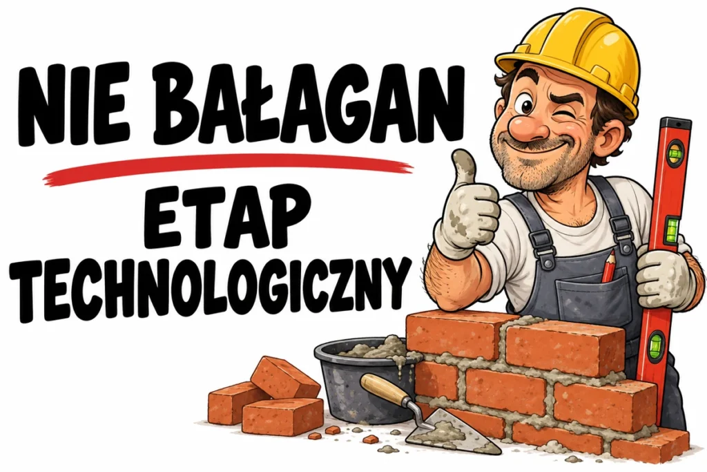 NIE BAŁAGAN — ETAP TECHNOLOGICZNY | tabliczka Bogler 30 × 20 cm