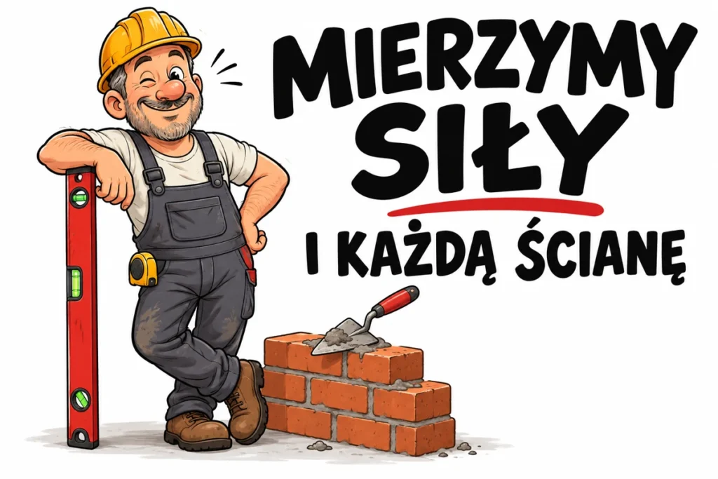 MIERZYMY SIŁY — I KAŻDĄ ŚCIANĘ | tabliczka Bogler 30 × 20 cm