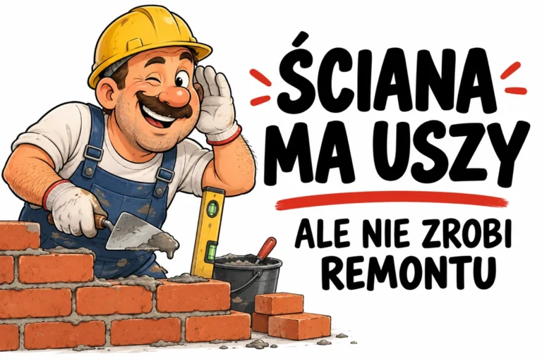 ŚCIANA MA USZY — ALE NIE ZROBI REMONTU | tabliczka Bogler 30 × 20 cm