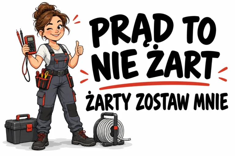 PRĄD TO NIE ŻART — ŻARTY ZOSTAW MNIE | tabliczka Bogler 30 × 20 cm