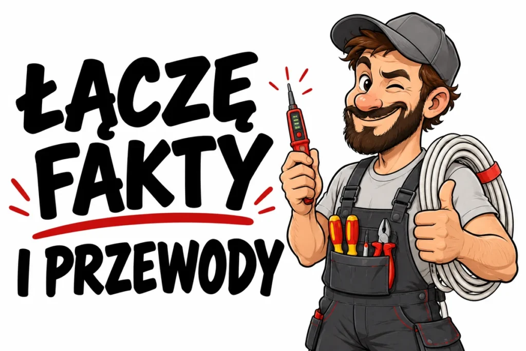 ŁĄCZĘ FAKTY — I PRZEWODY | tabliczka Bogler 30 × 20 cm