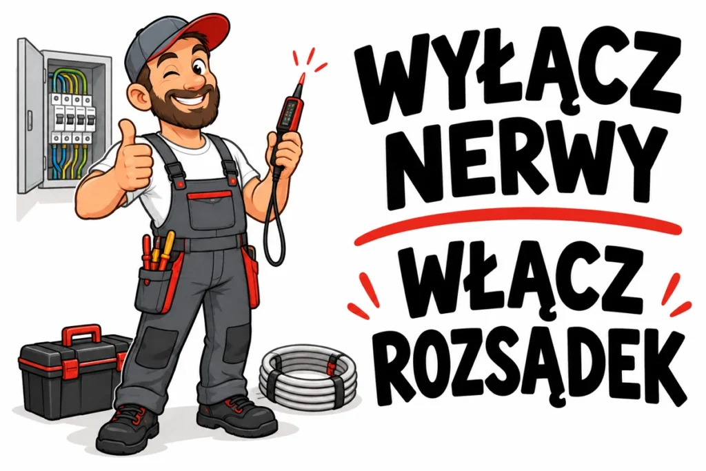 WYŁĄCZ NERWY — WŁĄCZ ROZSĄDEK | tabliczka Bogler 30 × 20 cm