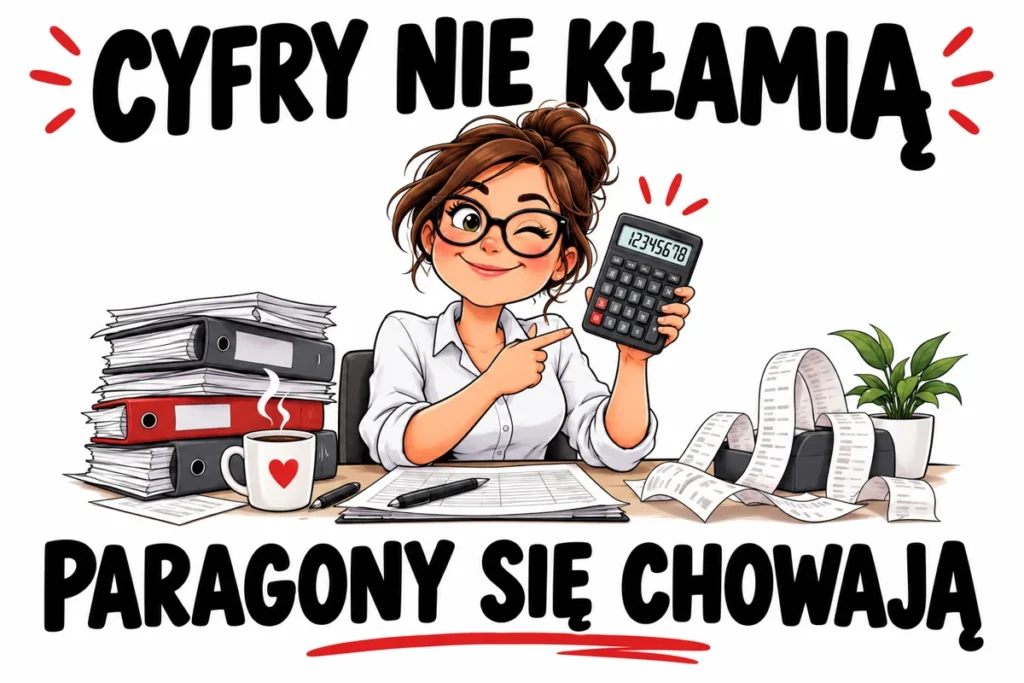 CYFRY NIE KŁAMIĄ — PARAGONY SIĘ CHOWAJĄ | tabliczka Bogler 30 × 20 cm