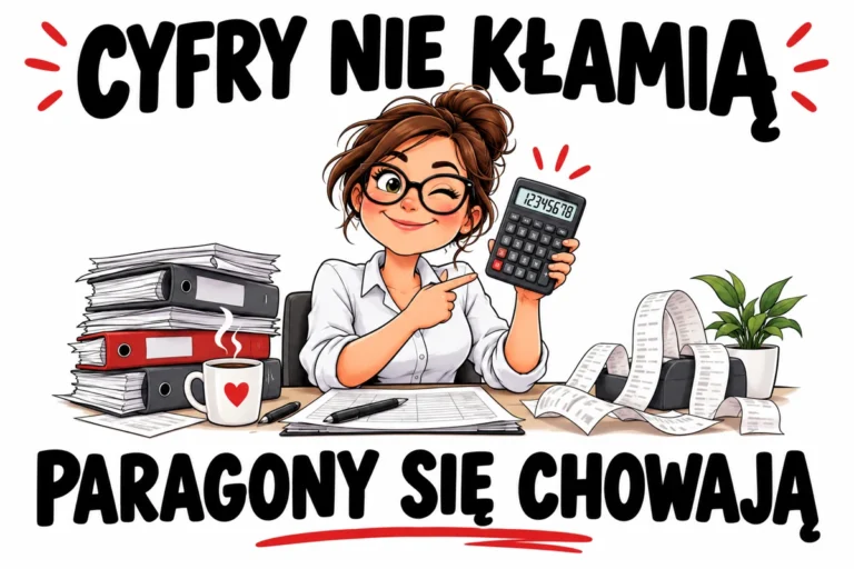 CYFRY NIE KŁAMIĄ — PARAGONY SIĘ CHOWAJĄ | tabliczka Bogler 30 × 20 cm