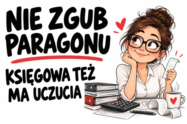NIE ZGUB PARAGONU — KSIĘGOWA TEŻ MA UCZUCIA | tabliczka Bogler 30 × 20 cm