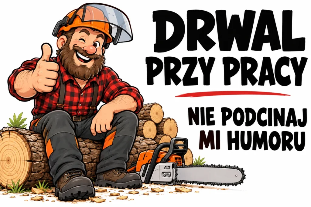 DRWAL PRZY PRACY — NIE PODCINAJ MI HUMORU | tabliczka Bogler 30 × 20 cm