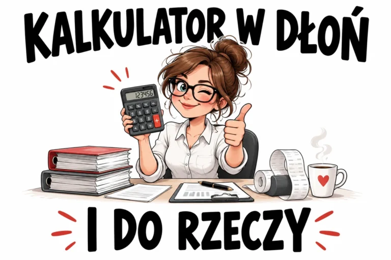 KALKULATOR W DŁOŃ — I DO RZECZY | tabliczka Bogler 30 × 20 cm