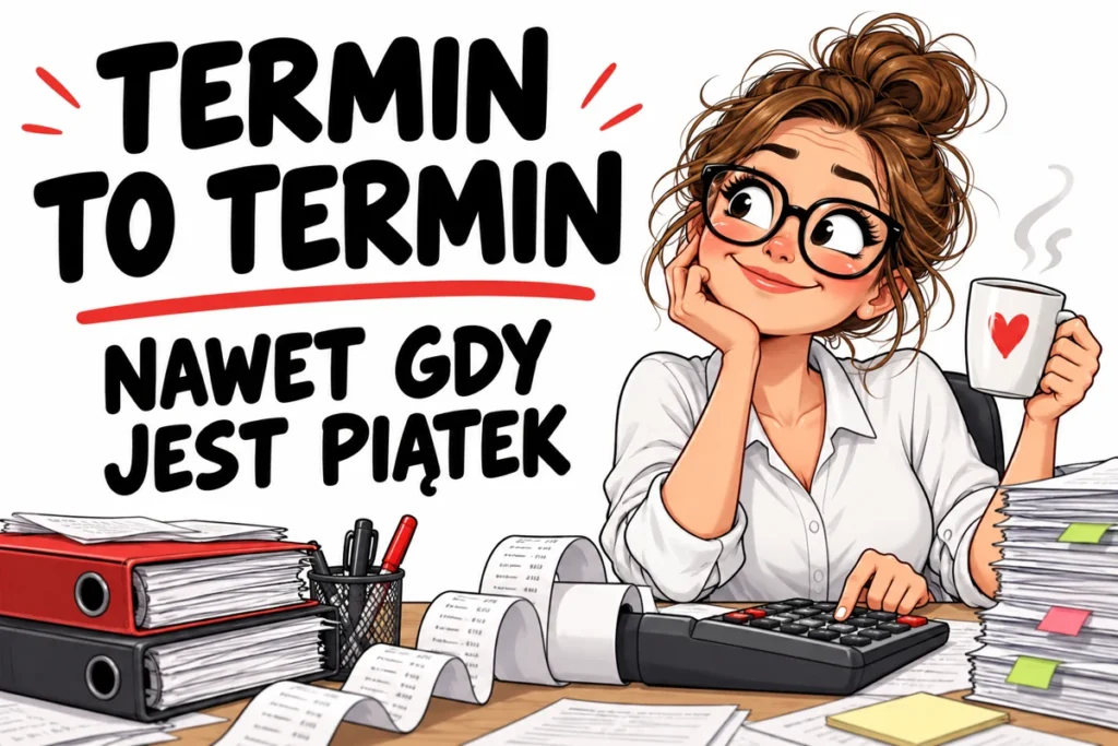 TERMIN TO TERMIN — NAWET GDY JEST PIĄTEK | tabliczka Bogler 30 × 20 cm