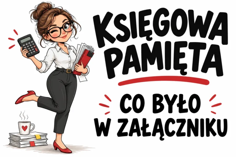 KSIĘGOWA PAMIĘTA — CO BYŁO W ZAŁĄCZNIKU | tabliczka Bogler 30 × 20 cm