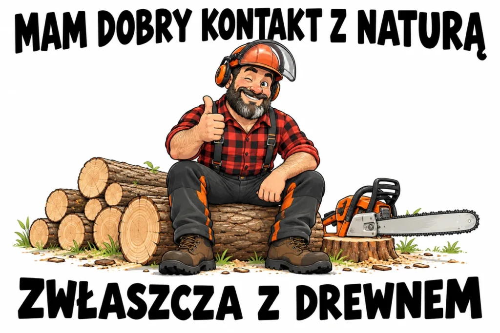MAM DOBRY KONTAKT Z NATURĄ — ZWŁASZCZA Z DREWNEM | tabliczka Bogler 30 × 20 cm