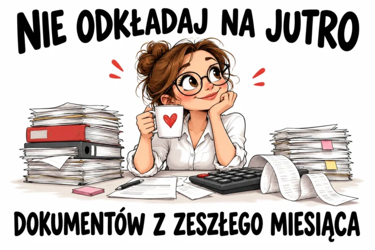 NIE ODKŁADAJ NA JUTRO — DOKUMENTÓW Z ZESZŁEGO MIESIĄCA | tabliczka Bogler 30 × 20 cm