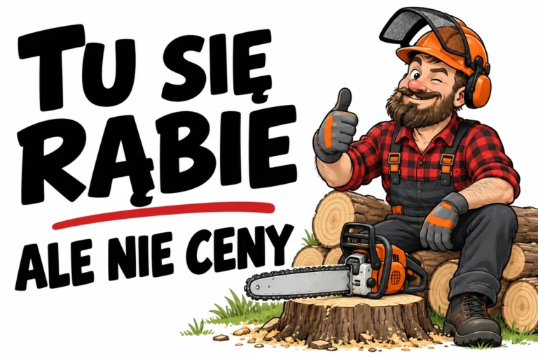 TU SIĘ RĄBIE — ALE NIE CENY | tabliczka Bogler 30 × 20 cm
