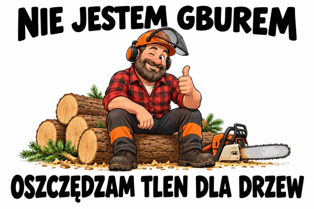 NIE JESTEM GBUREM — OSZCZĘDZAM TLEN DLA DRZEW | tabliczka Bogler 30 × 20 cm