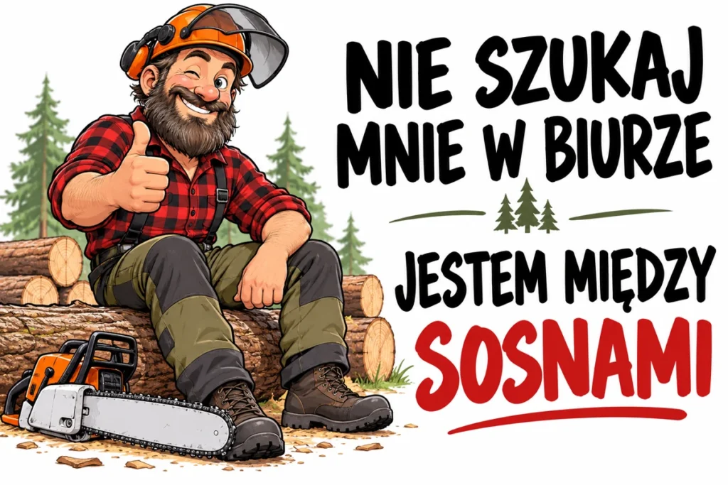 NIE SZUKAJ MNIE W BIURZE — JESTEM MIĘDZY SOSNAMI | tabliczka Bogler 30 × 20 cm