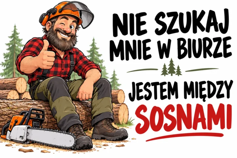 NIE SZUKAJ MNIE W BIURZE — JESTEM MIĘDZY SOSNAMI | tabliczka Bogler 30 × 20 cm
